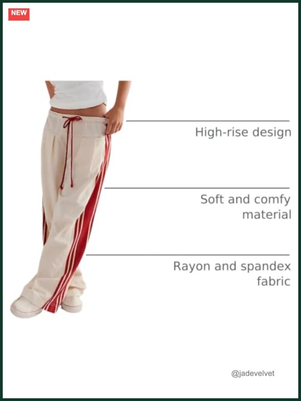 Women's Wide Leg Palazzo Pants Drawstring High Rise Side Striped Pockets - Picture 3 of 6